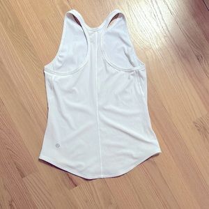 Lululemon White Ribbed Base Pace Tank Top